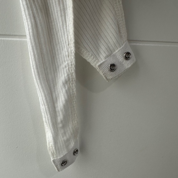 Wild fable white ribbed bodysuit summer vacation beach party event festival S - Picture 14 of 15